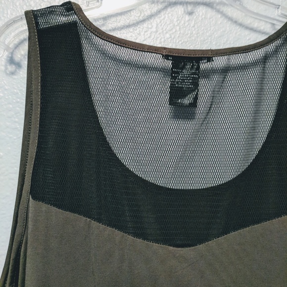 Bebe Green w/Black Mesh Sport Tank 3X - Picture 6 of 8